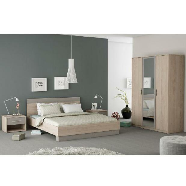 Manželská posteľ 160 cm Bihop (dub arizona + sivá) *výpredaj