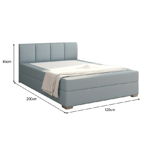 Jednolôžková posteľ Boxspring 120 cm Rhoni (mentolová) (s roštom, matracom a úl. priestorom) (mentolová) *výpredaj