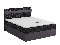 Manželská posteľ  Boxspring 140x200 cm Mimosa (melírovaná čierna + tmavosivá) (s roštom a matracom)