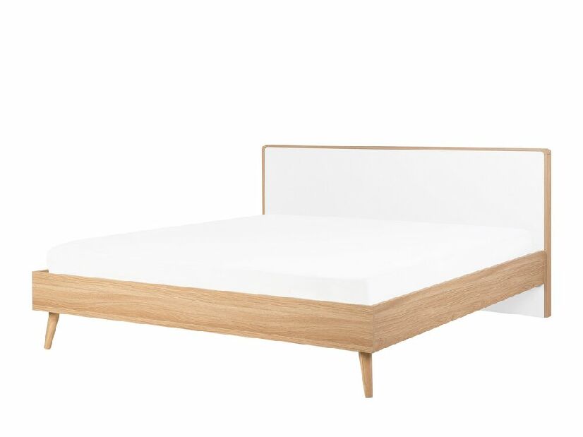 Manželská posteľ 180 cm SERVI (s roštom) (svetlé drevo) *bazár