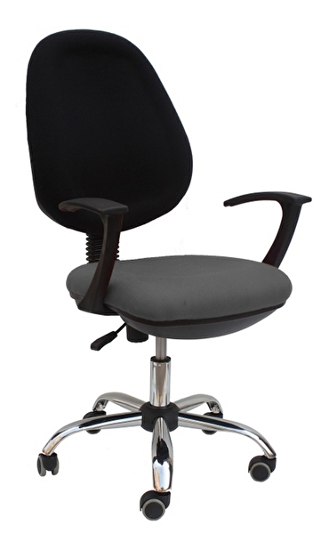 Kancelárska stolička Boban 802 sivá + čierna (s podrúčkami)