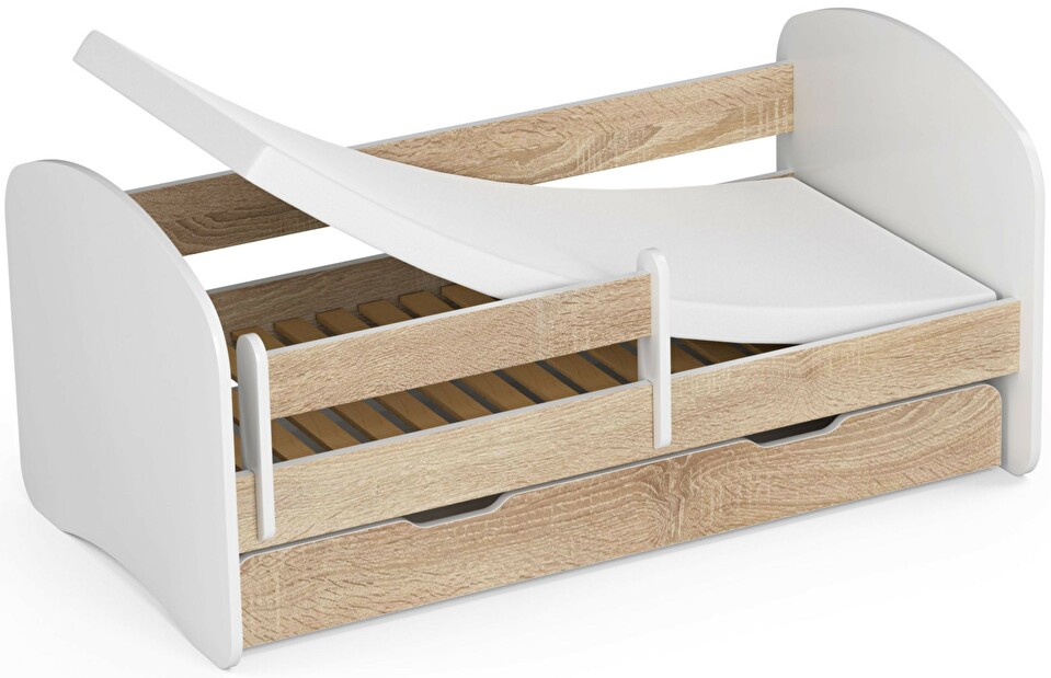 Detská posteľ Pranshi (dub sonoma) (s matracom)