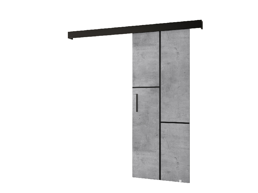 Posuvné dvere 90 cm Sharlene VII (betón + čierna matná + čierna)