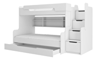 Poschodová detská posteľ 200x90 cm, 200x120 cm Homer (s roštom a matracom) (biela)
