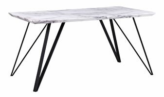 Jedálenský stôl MALAN (biela + čierna) (pre 6 osôb)