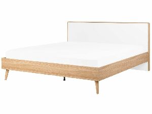 Manželská posteľ 180 cm SERVI (s roštom) (svetlé drevo)