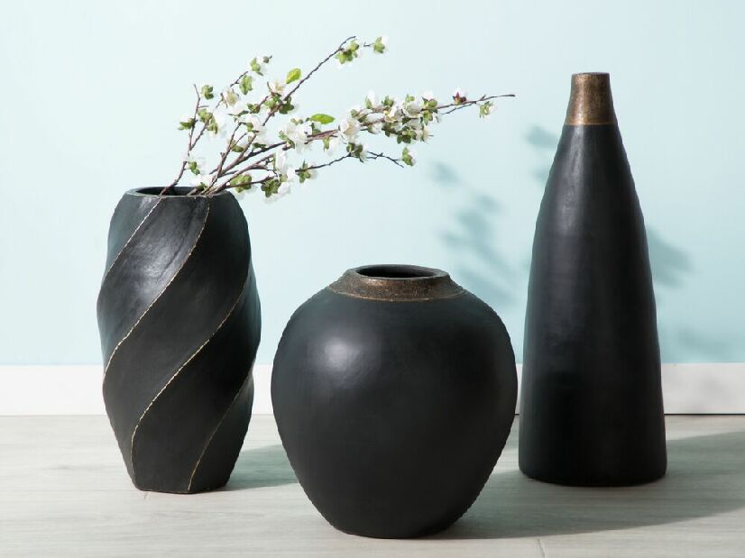 Váza LAURECIA 31 cm (keramika) (čierna)