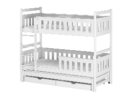 Detská posteľ 90 x 190 cm KARLA (s roštom a úl. priestorom) (biela)