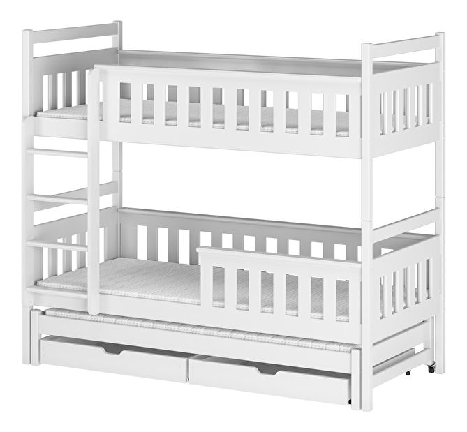 Detská posteľ 80 x 180 cm KARLA (s roštom a úl. priestorom) (biela)
