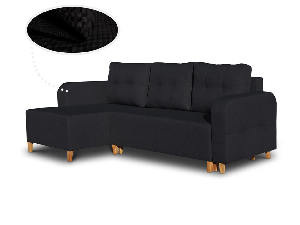 Rohová sedačka Abyss (čierna) (L)