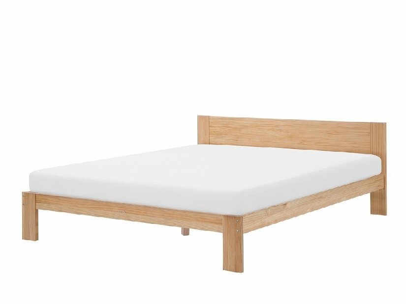 Manželská posteľ 180 cm NANTERRE (s roštom) (svetlé drevo)