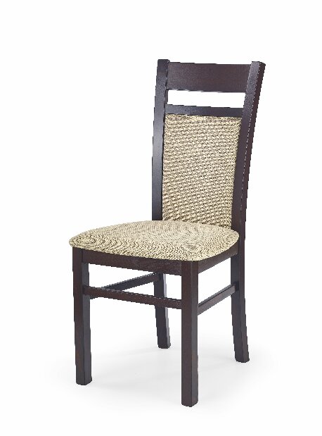 Jedálenská stolička Garret 2 (orech tmavý + béžová)