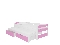 Rozkladacia detská posteľ 200x90 cm Fifo (s roštom a matracom) (biela + ružová)
