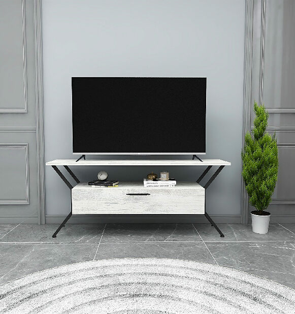TV stolík/skrinka Tarzan (Sivá + Čierna)