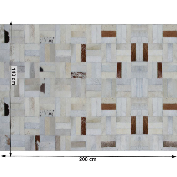Kožený koberec TYP 01 (hovädzia koža + vzor patchwork) (140 x 200 cm)*výpredaj