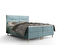 Manželská posteľ  Boxspring 140 cm Saruta (sivomodrá) (s matracom a úložným priestorom)