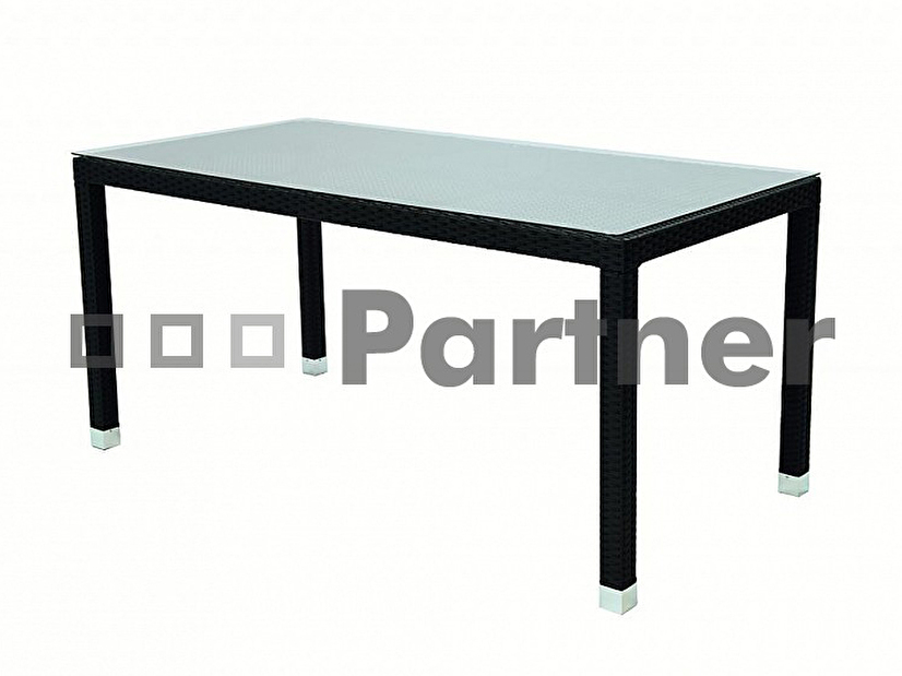 Záhradný stôl Napoli 160 (čierna) (um. Ratan)