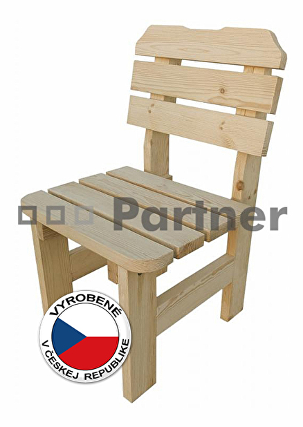 Záhradná stolička Borovica masív 01