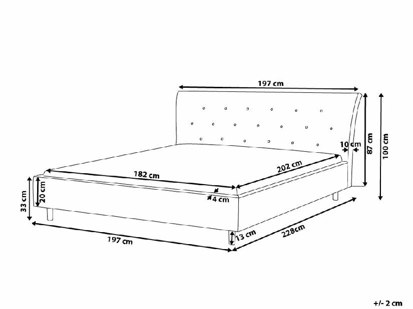 Manželská posteľ 180 cm SANTORI (s roštom) (tmavosivá)