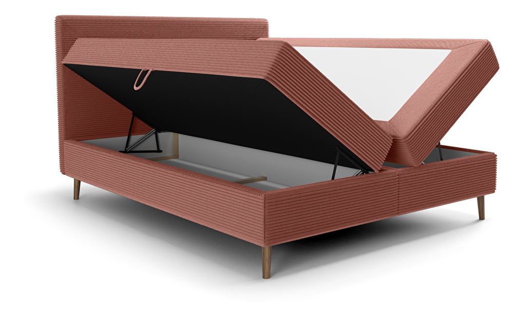 Manželská posteľ 140 cm Napoli Comfort (terakota) (s roštom, s úl. priestorom)