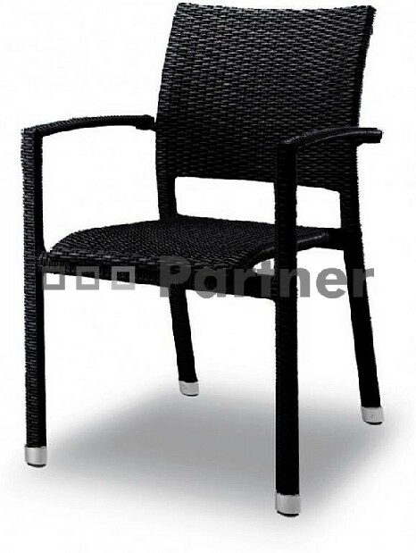 Záhradná stolička čierna C88101 NE (Umelý ratan)