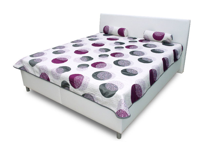 Manželská posteľ 180 cm Benab Mona Azukar fialový/Eko biela (s roštami a matracmi DUO FLEX)