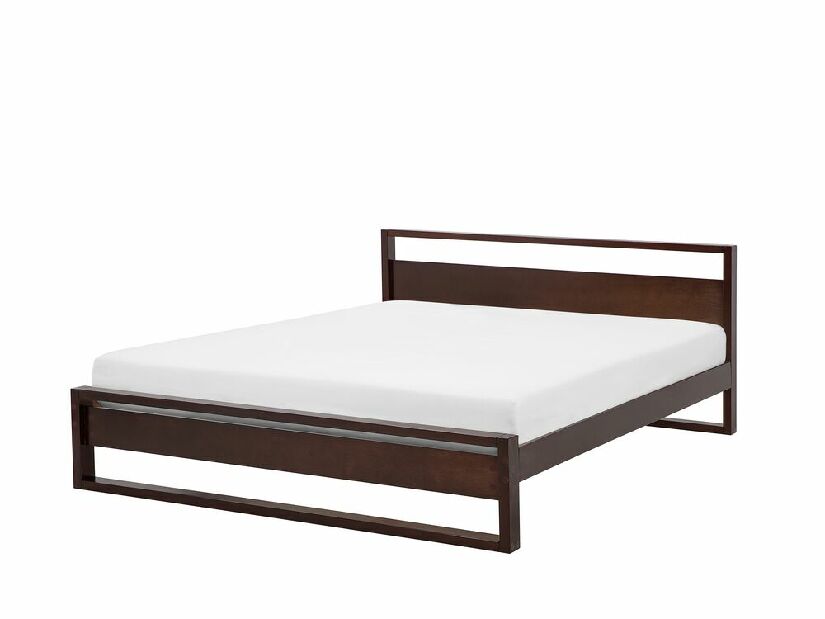 Manželská posteľ 160 cm GIACOMO (s roštom) (tmavé drevo) *výpredaj