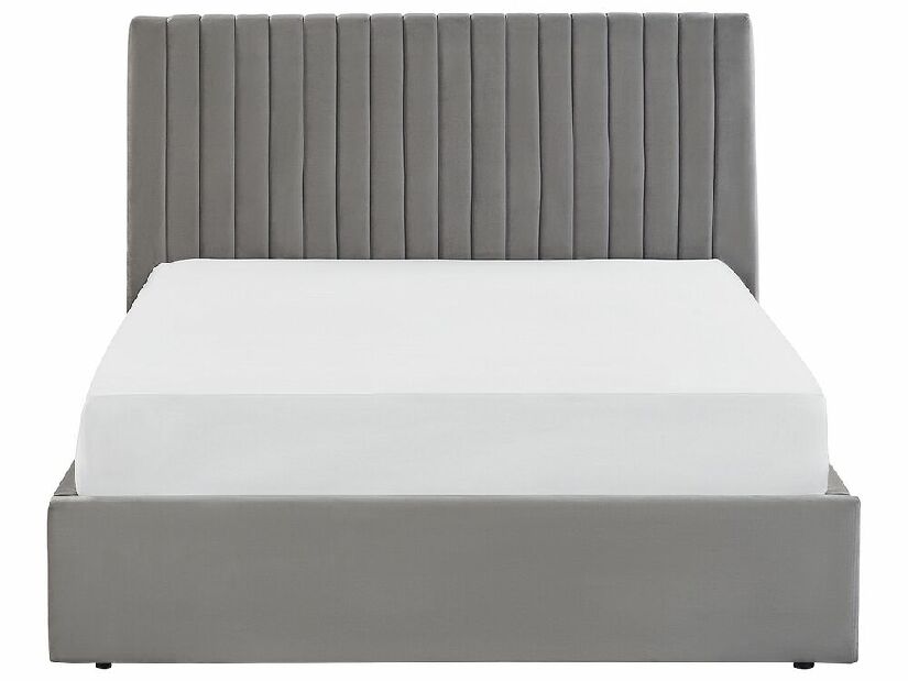 Manželská posteľ 140 cm Vakarine (sivá) (s roštom a úložným priestorom)