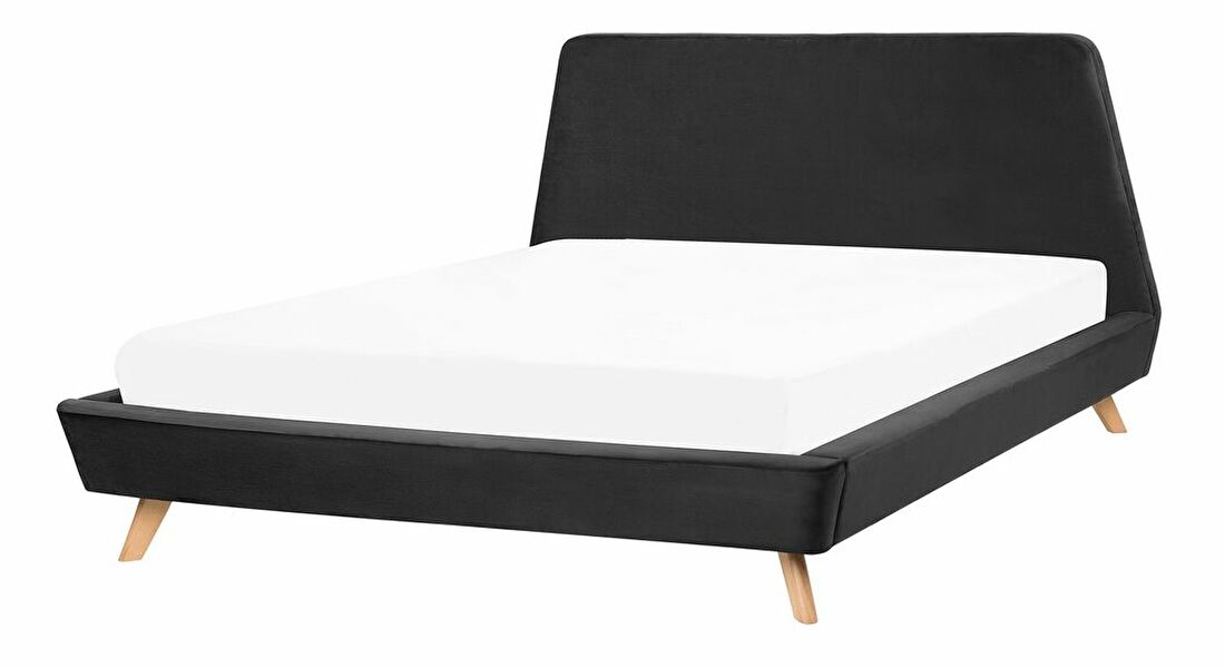 Manželská posteľ 160 cm VENITO (s roštom) (čierna)