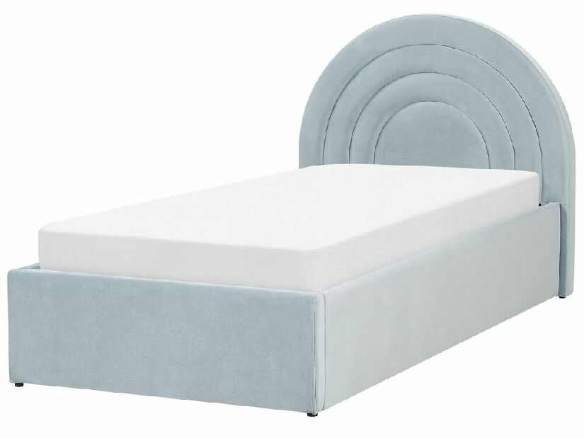 Jednolôžková posteľ 90 cm Annesile (modrá) (s roštom) (s úl. priestorom)