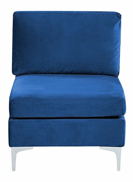 Rohová sedacia súprava s taburetkou Eldridge (zamatová modrá) (L)