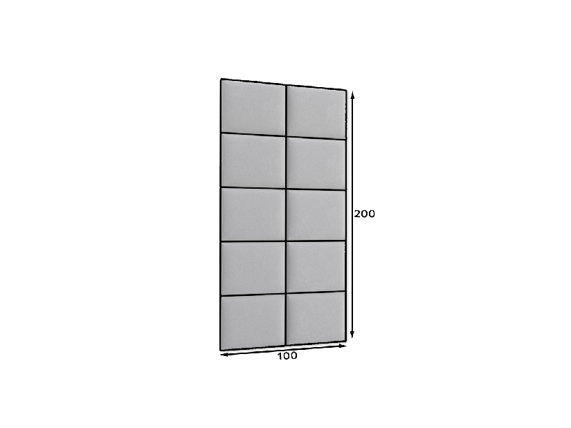 Set 10 čalúnených panelov Quadra 100x200 cm (modrá)