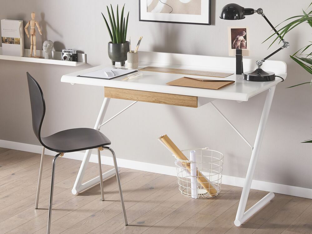 Písací stôl 120x60 cm Fletcher (biela)