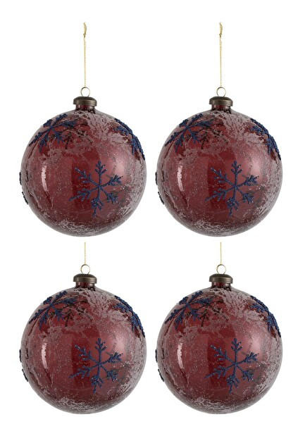 Dekoratívny predmet Jolipa Vianočná dekorácia Exquisite Sapphire (12x12x12cm) (Modrá + Červená)