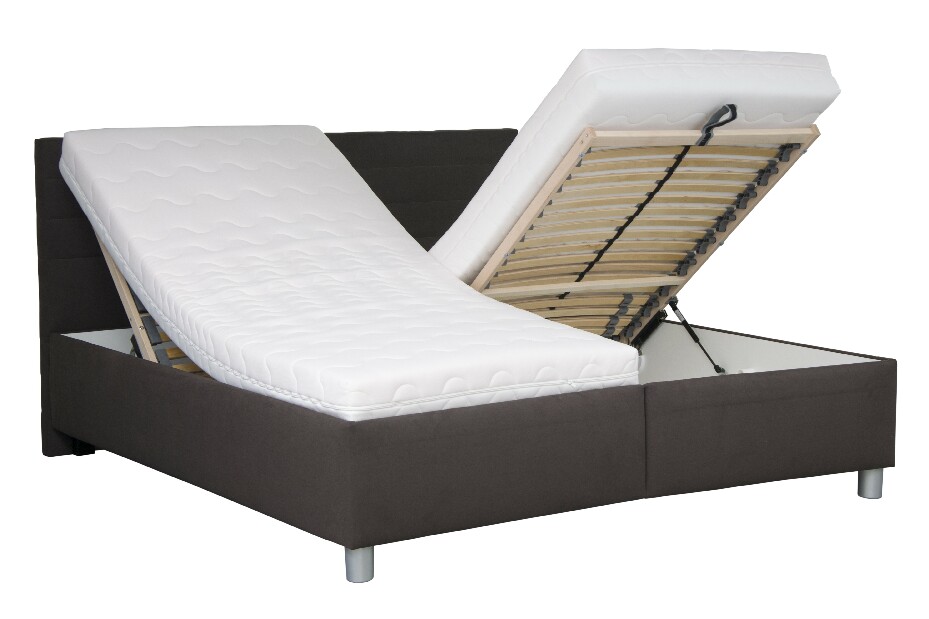 Manželská posteľ 180 cm Blanár Mirka (tmavosivá) (s roštom a matracom NELLY PLUS) *bazár