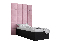 Jednolôžková posteľ s čalúneným čelom 90 cm Brittany 3 (čierna matná + ružová) (s roštom)