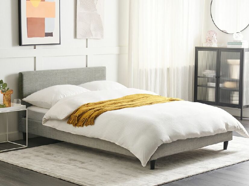 Manželská posteľ 140 cm Ferdinand (sivá) (s roštom)