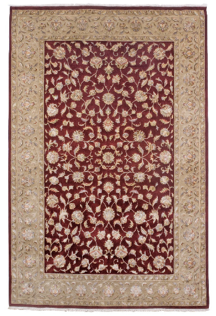 Ručne viazaný koberec Bakero Champa Red-Ivory