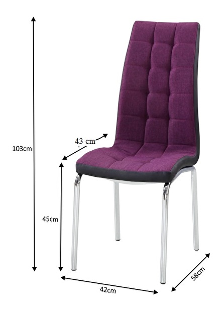 Jedálenská stolička Gernada new (fialová + čierna)