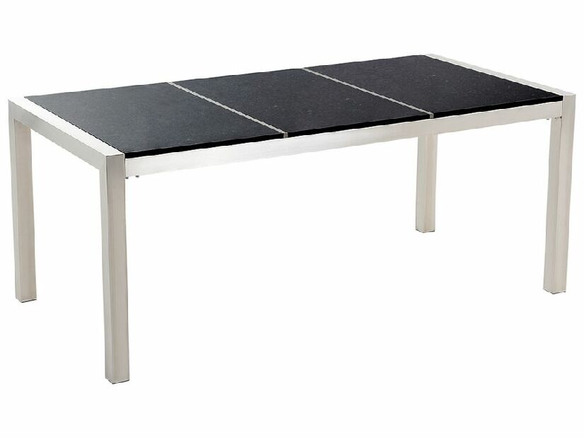 Záhradný stôl Grosso 180 (čierna) (prírodný kameň)