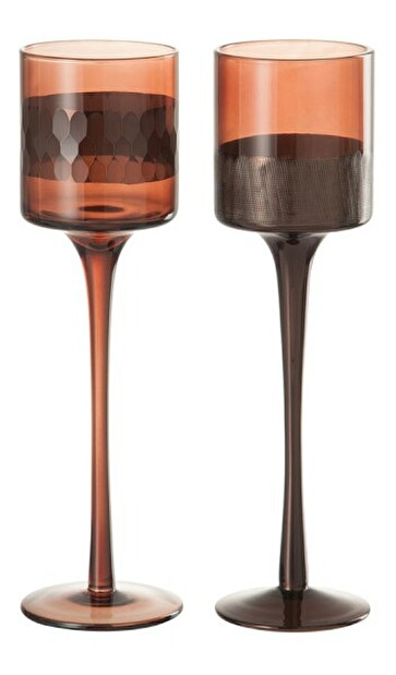 Svietnik Jolipa Na čajovú sviečku Concrete Cognac (7x7x25cm) (Hnedá) (2ks)
