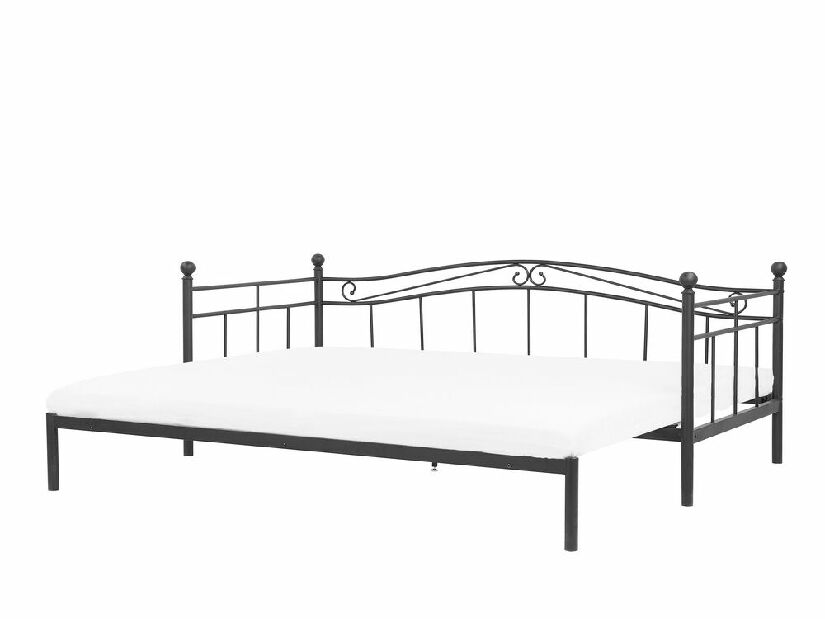 Rozkladacia posteľ 90 cm TULO (s roštom) (čierna)