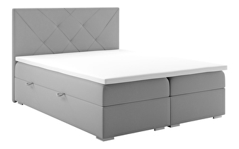 Kontinentálna posteľ 160 cm Darro (sivá) (s úložným priestorom)