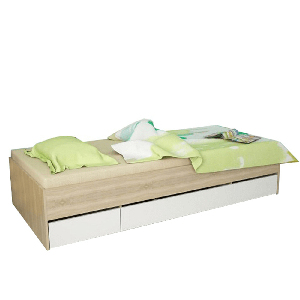 Jednolôžková posteľ 90 cm Matari (dub sonoma + biela)