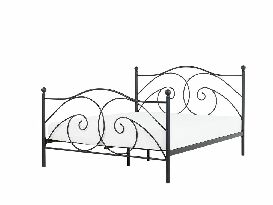 Manželská posteľ 160 cm DIROU (s roštom) (čierna)