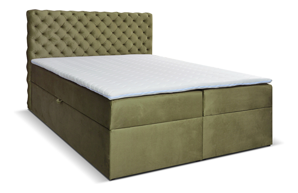Kontinentálna posteľ 180 cm Orimis (zelená)