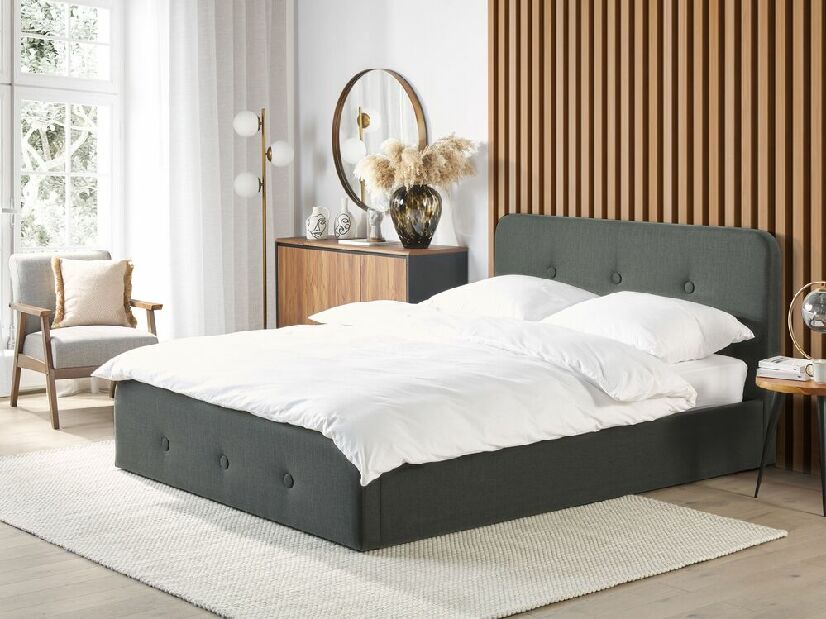 Manželská posteľ 180 cm ROME (s roštom a úl. priestorom) (sivá)