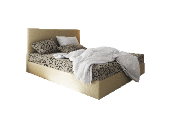 Manželská posteľ  Boxspring 140 cm Lilac (vzor + béžová) (s matracom a úložným priestorom)