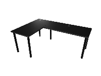 Rohový herný pc stôl Gamer N (čierna) (L)