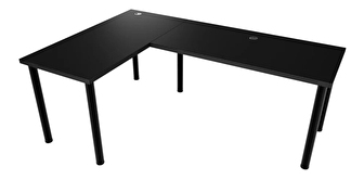 Rohový herný pc stôl Gamer N (čierna) (L)